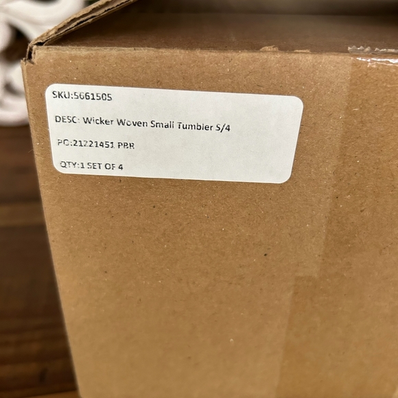 Pottery Barn Wicker Woven set of 4 Tumblers! - Picture 5 of 6